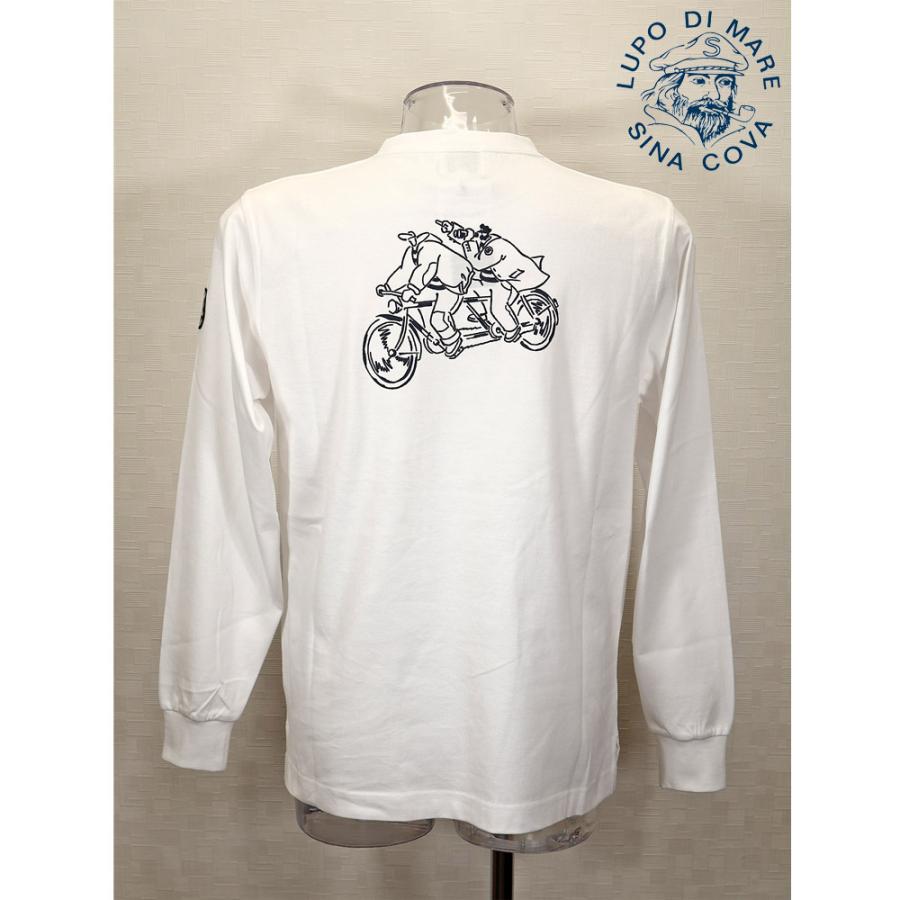★シナコバ【*001*】＜２０％ＯＦＦ・SINA COVA & Guest-One コラボＴシャツ　限定品＞秋冬  長袖Ｔシャツ＜Mサイズ・Ｌサイズ・ＬＬサイズ＞白-kt330 | SINA COVA | 01