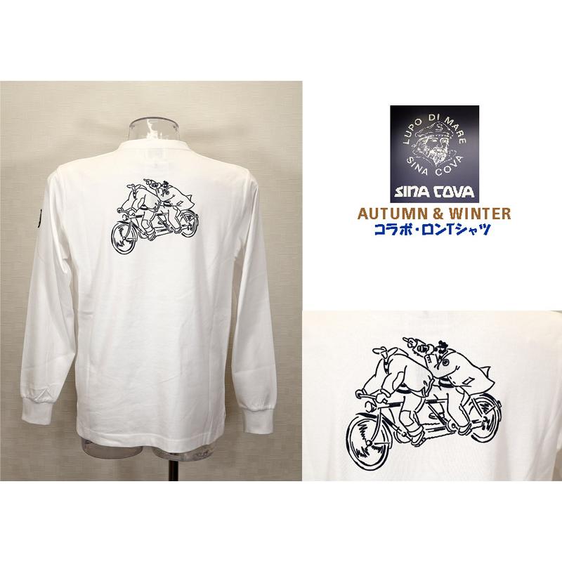 ★シナコバ【*001*】＜２０％ＯＦＦ・SINA COVA & Guest-One コラボＴシャツ　限定品＞秋冬  長袖Ｔシャツ＜Mサイズ・Ｌサイズ・ＬＬサイズ＞白-kt330 | SINA COVA | 03