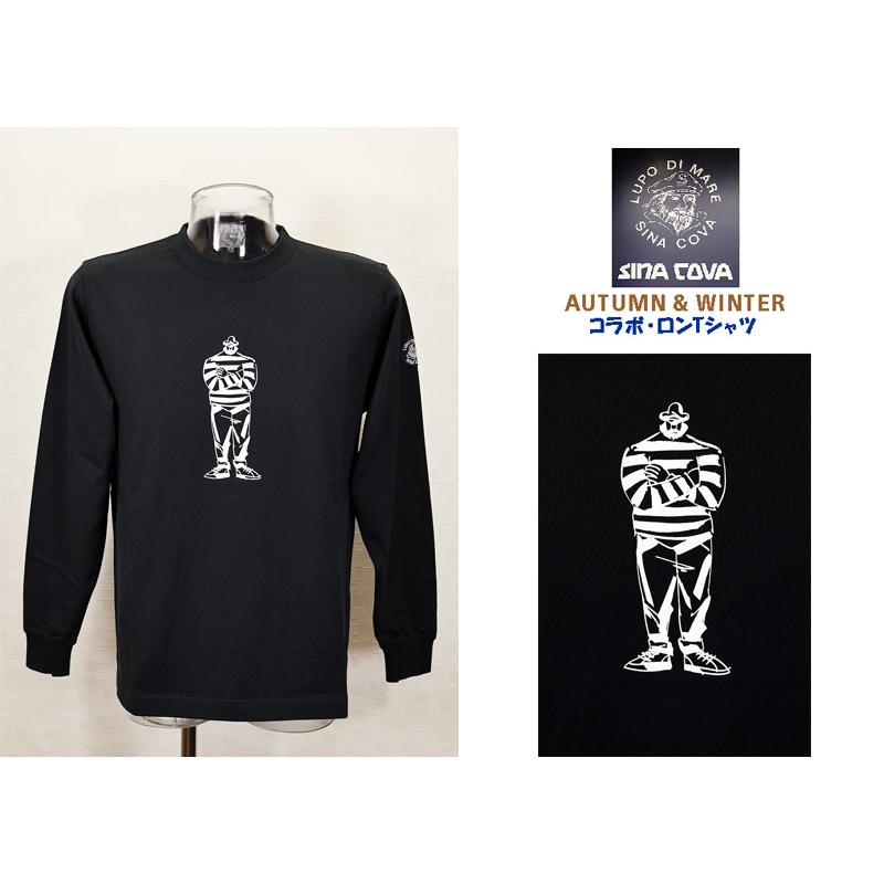 ★シナコバ【*001*】＜２０％ＯＦＦ・SINA COVA & Guest-One コラボＴシャツ　限定品＞秋冬  長袖Ｔシャツ＜Mサイズ・Ｌサイズ・ＬＬサイズ＞ブラック-kt346 | SINA COVA | 03