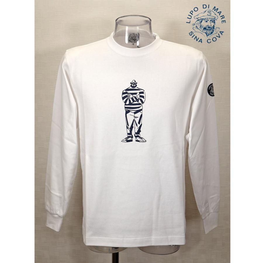 ★シナコバ【*001*】＜２０％ＯＦＦ・SINA COVA & Guest-One コラボＴシャツ　限定品＞秋冬  長袖Ｔシャツ＜Mサイズ・Ｌサイズ・ＬＬサイズ＞ホワイト-kt354 | SINA COVA | 01