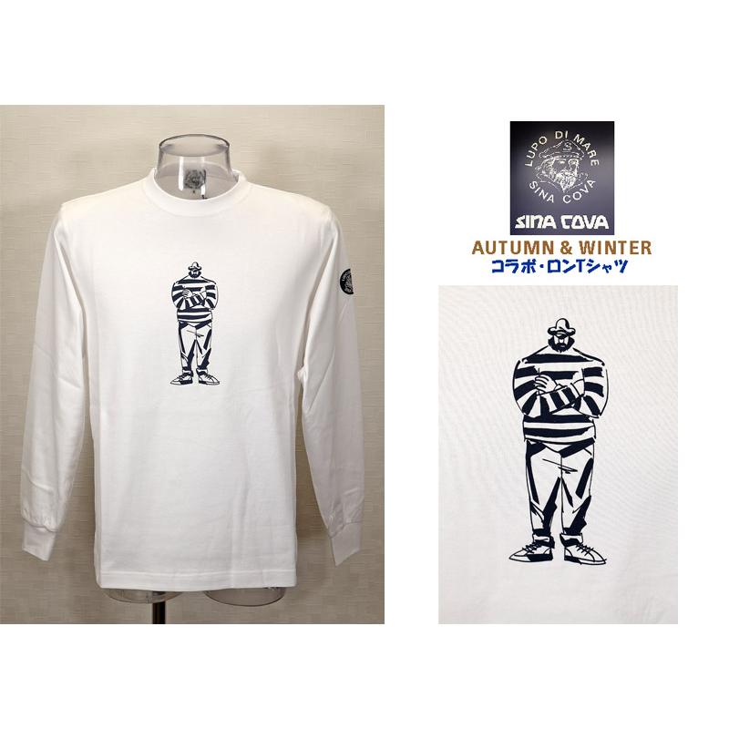 ★シナコバ【*001*】＜２０％ＯＦＦ・SINA COVA & Guest-One コラボＴシャツ　限定品＞秋冬  長袖Ｔシャツ＜Mサイズ・Ｌサイズ・ＬＬサイズ＞ホワイト-kt354 | SINA COVA | 03
