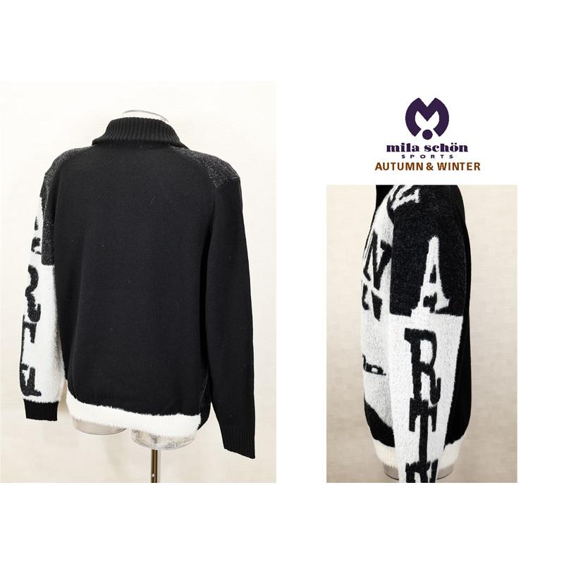 ★２０２４ 秋冬 新作・ミラショーン【*004*】４0%OFF・モヘア調ジップアップ・ウールロゴセーター＜Lサイズ・LLサイズ＞-mb1 | mila schon | 02