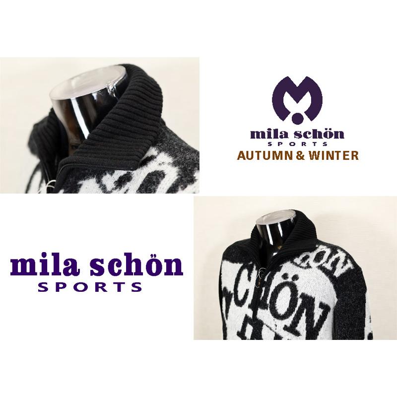 ★２０２４ 秋冬 新作・ミラショーン【*004*】４0%OFF・モヘア調ジップアップ・ウールロゴセーター＜Lサイズ・LLサイズ＞-mb1 | mila schon | 03