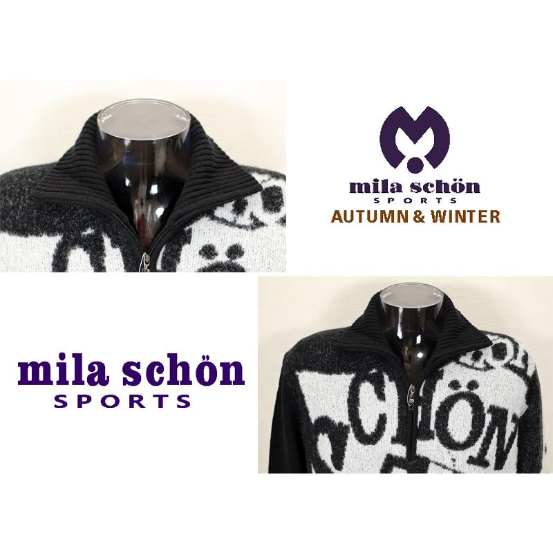 ★２０２４ 秋冬 新作・ミラショーン【*004*】４0%OFF・モヘア調ジップアップ・ウールロゴセーター＜Lサイズ・LLサイズ＞-mb1 | mila schon | 04