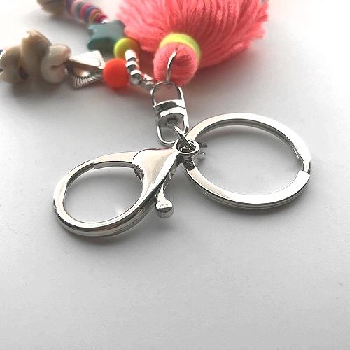 訳あり品】シェル&タッセル バッグチャーム/キーホルダー ネオンカラー