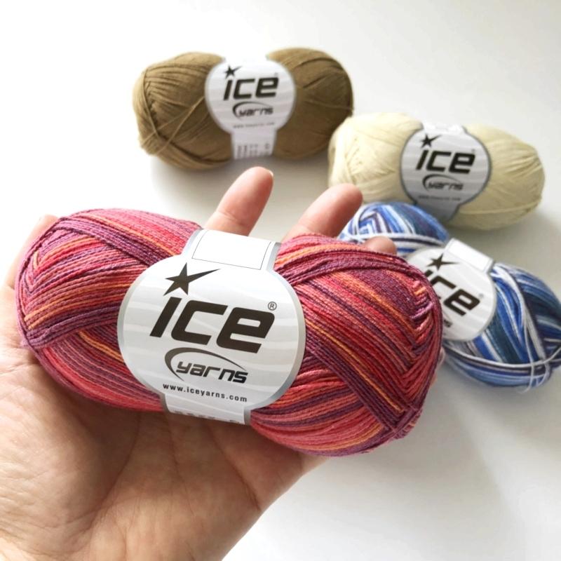 本店ICE Yarns Baumwolleコットンソックヤーン 編み物道具、毛糸