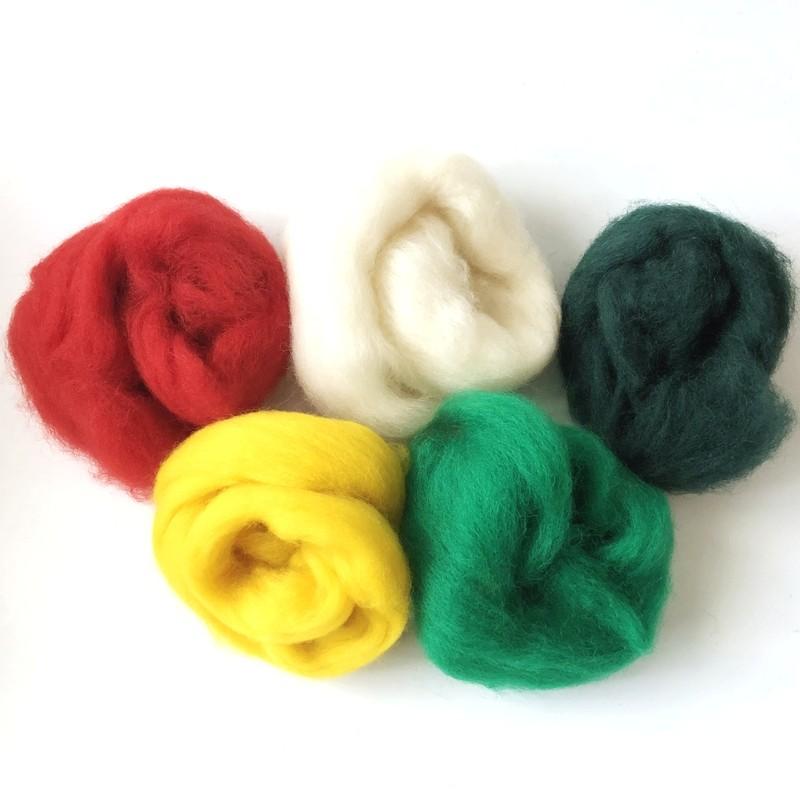 羊毛フェルト用 超極太メリノウール ミックスカラー5色セット |  | 01