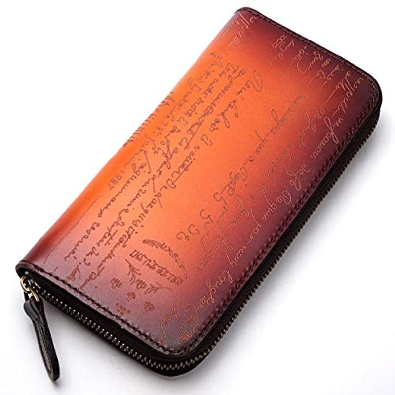 限定価格セール Lunica 長財布 メンズ イタリアンレザー ラウンドファスナー 本革 財布 牛革 レザー 大容量 オレンジ 大阪特売 Ssl Daikyogo Or Jp