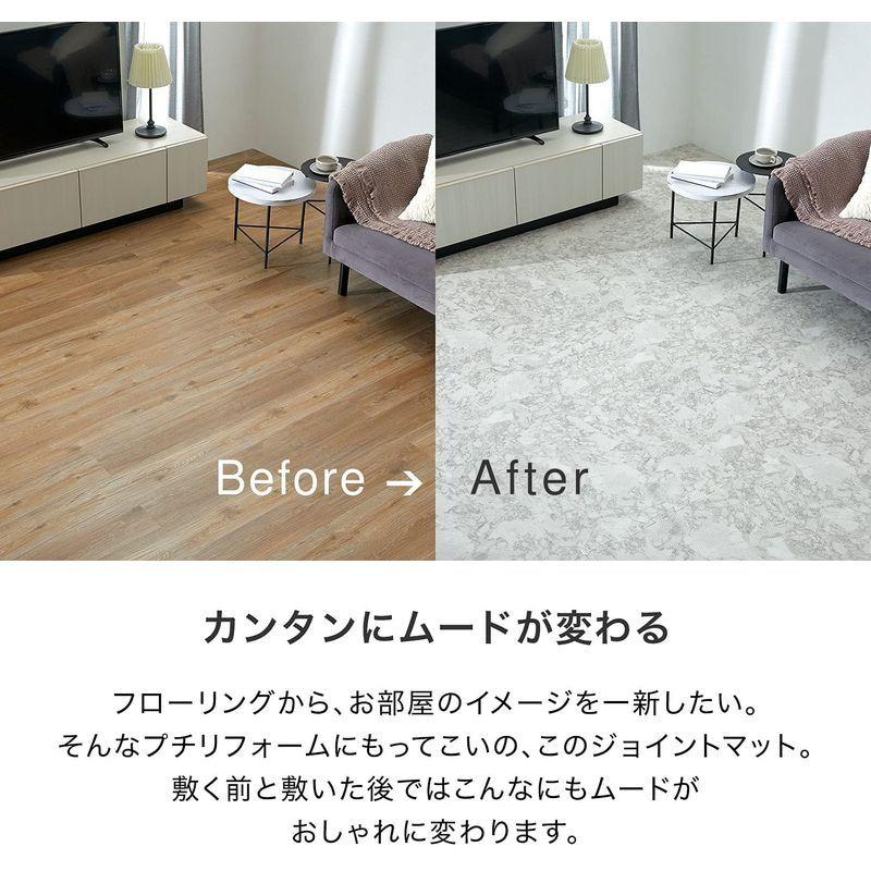 Lowya ロウヤ ジョイントマット 6畳 サイドパーツ 32枚 大理石柄 フロアマットグレーストーン おすすめ