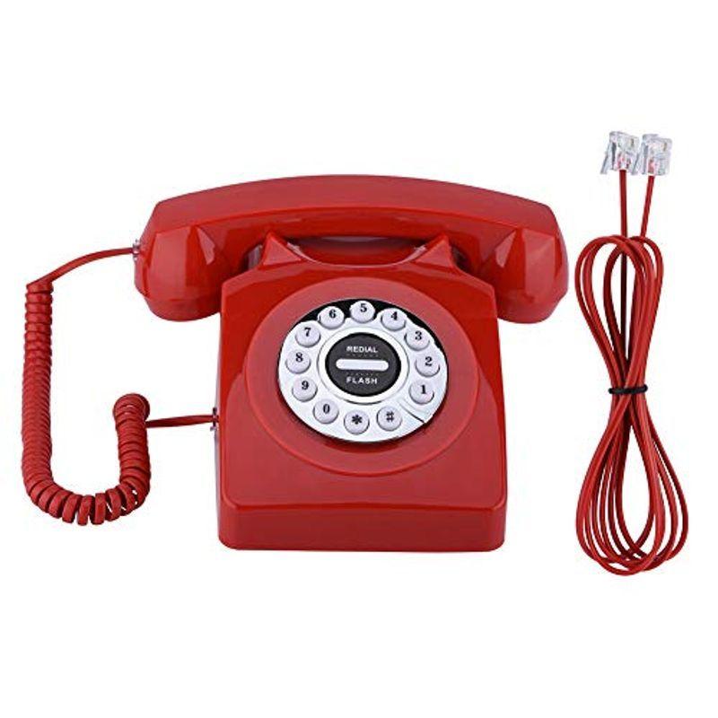 固定電話 ヨーロッパ風 装飾電話機 レトロ電話 卓上電話機 有線電話 番号保存 ボタンダイヤル 簡単 古典的な装飾 おしゃれ 持ち運び便利