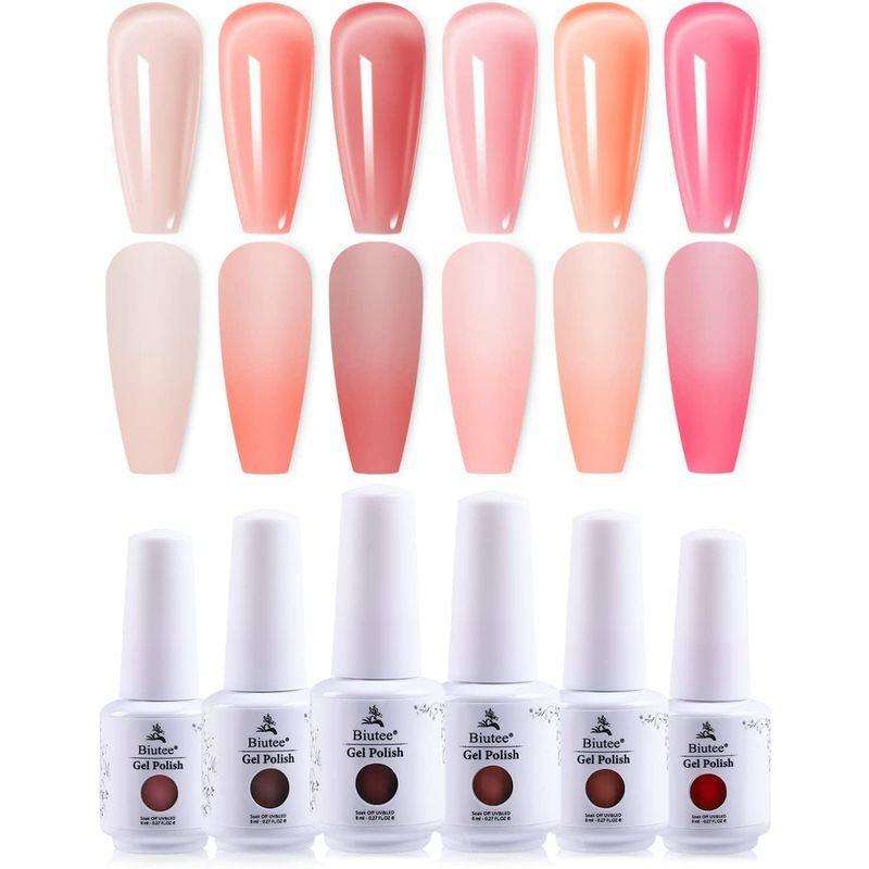 Biutee カラーネイルジェル ピンクジェル 6色 8ml 透け感あり クリアピンク系 桜色 Uv Led対応 花のようにカラージェル 夏 ギルドショップ 通販 Yahoo ショッピング