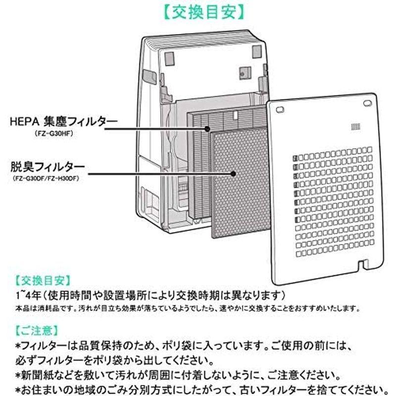 市場 空気清浄機交換用フィルター fz-g30hf 脱臭フィルター fz-g30df 集じんフィルター 1枚