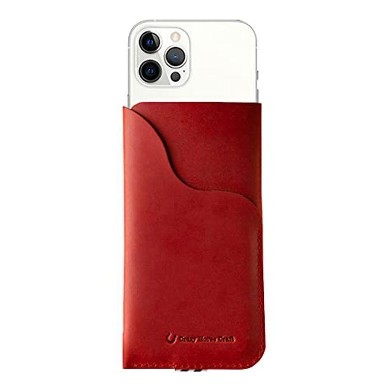 誕生日プレゼント Crazy Horse Craft ブランド Iphone 13 Pro 12 ケース カバー スリーブ ポーチ スマホ 本革 レッド 赤 アンドロイドスマホ用ケース Lade Imtest Se