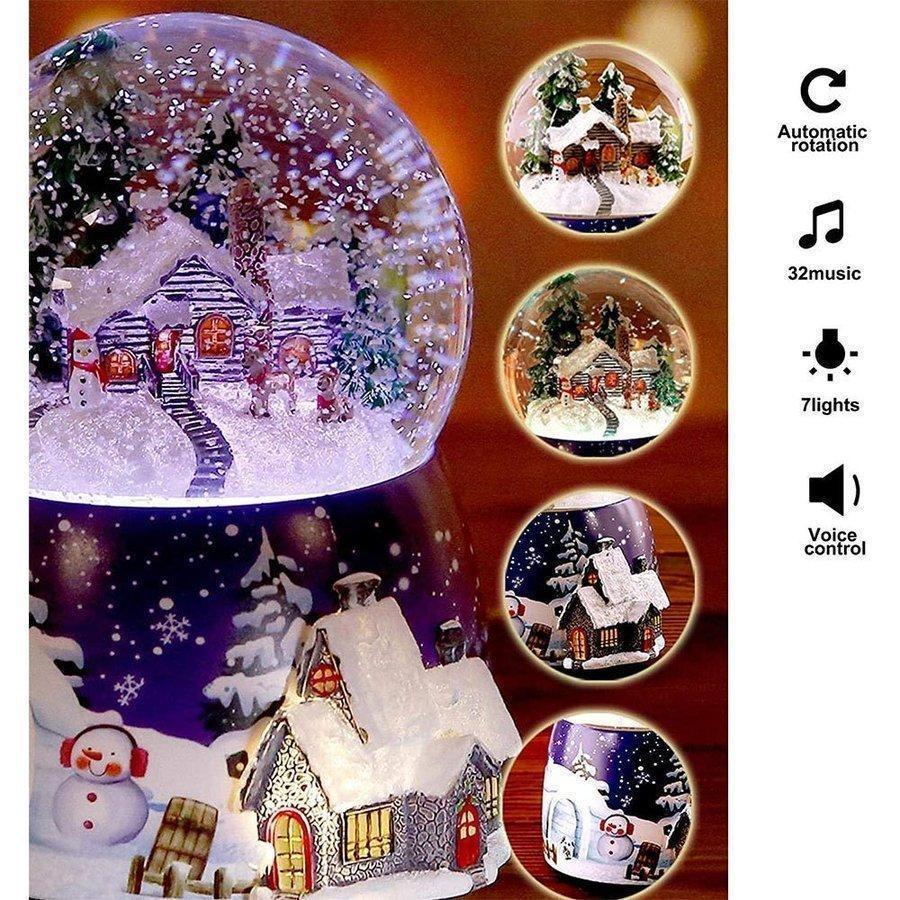 クリスマスオルゴール スノードーム 音楽付き LED 発光 オルゴール