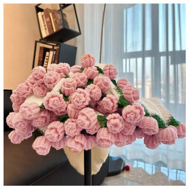 花束ブランケット ブーケブランケット クランベリー 93cm かぎ針編み 花束ブランケット ブーケブランケット かぎ針編み 直径80cm ニット製