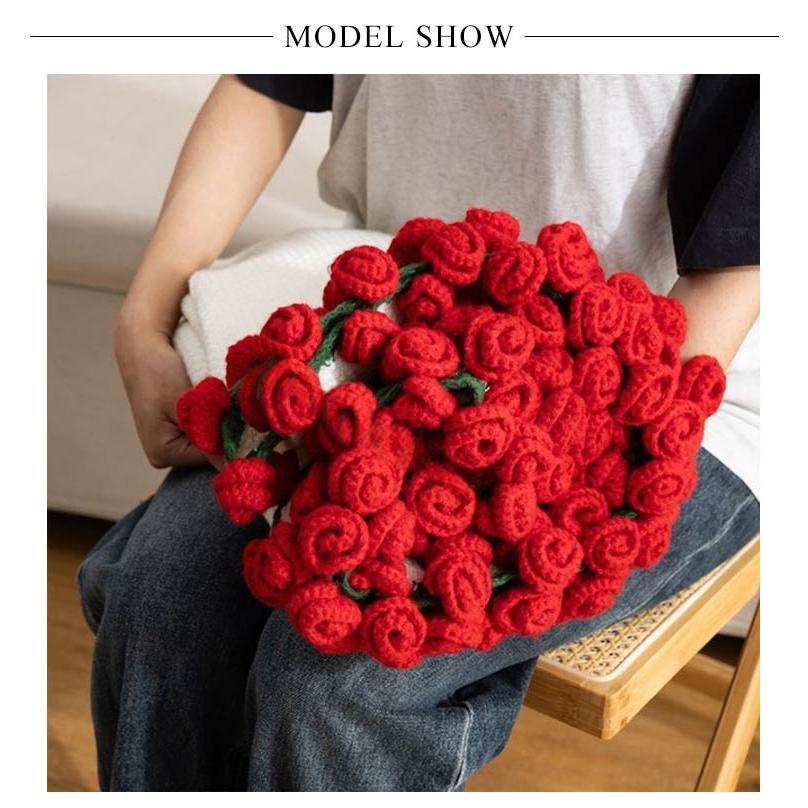 花束ブランケット ブーケブランケット かぎ針編み 直径80cm ニット製