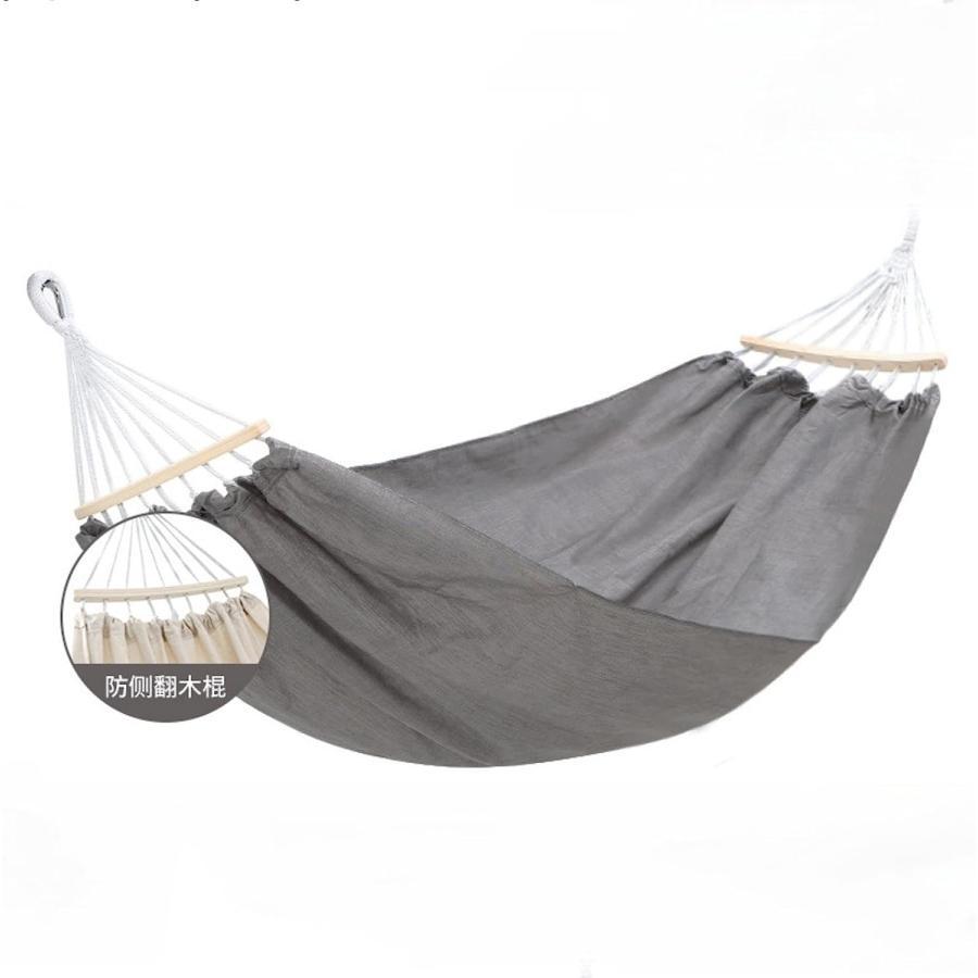 ハンモック 1~2人用 耐荷重200kg ブランコ 吊り下げ 転倒防止仕様 木枠