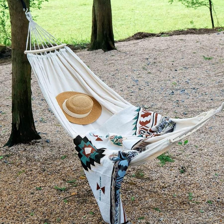 ハンモック 1~2人用 耐荷重200kg ブランコ 吊り下げ 転倒防止仕様 木枠