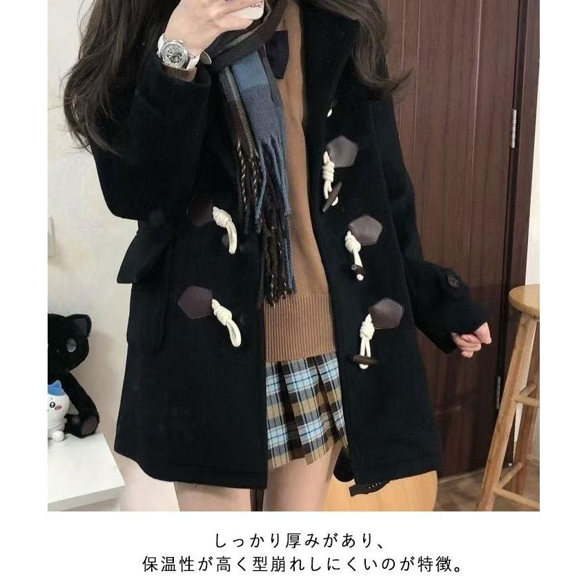 ダッフルコート フード付き 可愛い 通学 通勤 free size ダッフルコート 学生 レディース 無地 フード付き スクールコート