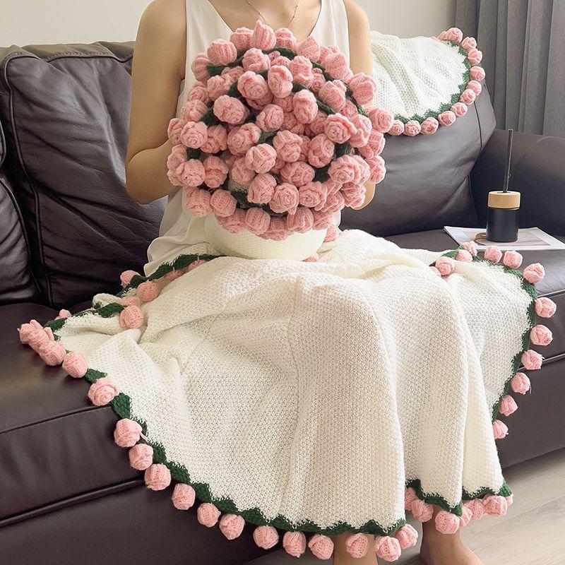 ブーケ ブランケット かぎ針編み DIY 花束 編み キット 手作り花束毛布
