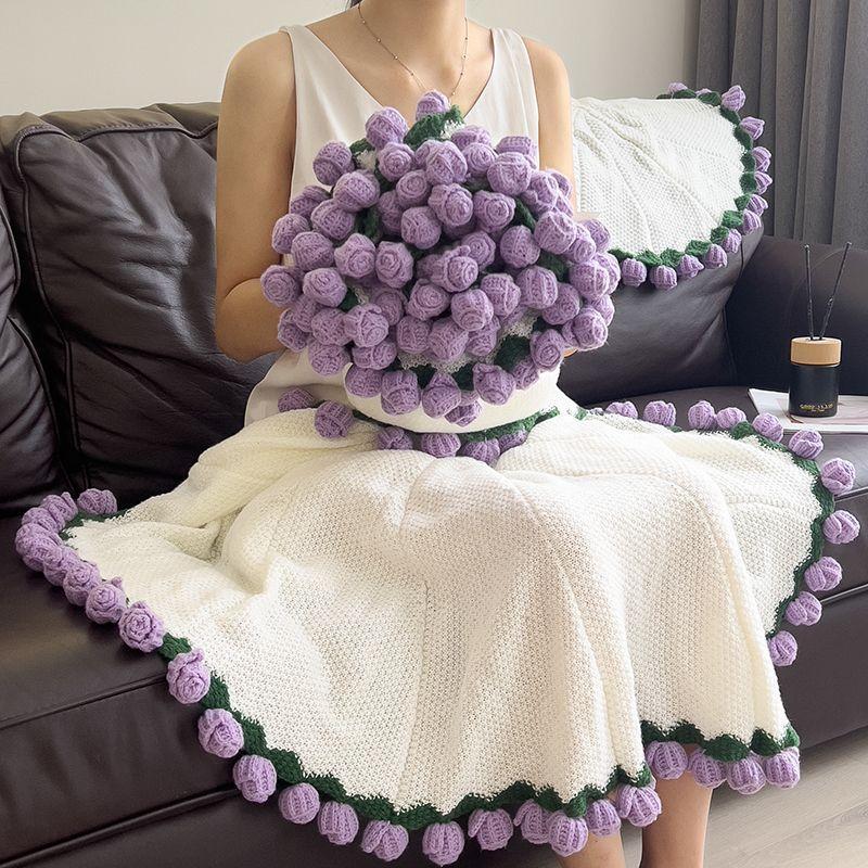 ブーケ ブランケット かぎ針編み DIY 花束 編み キット 手作り花束毛布