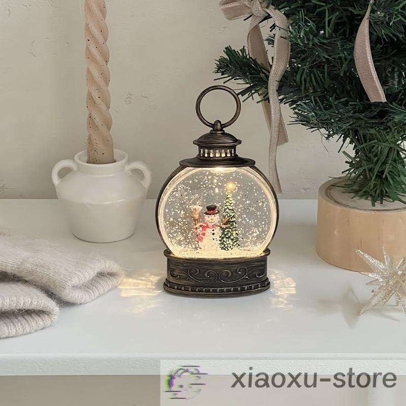 クリスマス スノードーム ランタン ライト付き 雪 雪景色 オブジェ