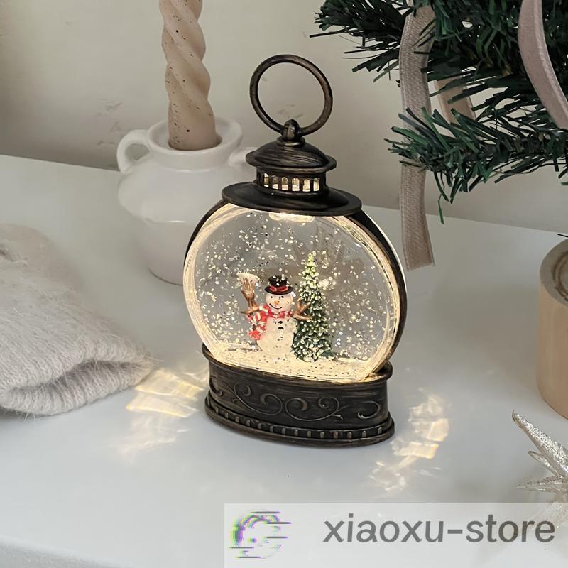 クリスマス スノードーム ランタン ライト付き 雪 雪景色 オブジェ