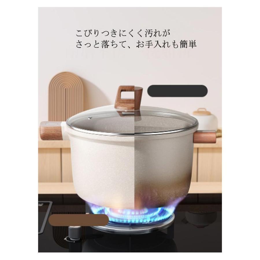 IH対応 鍋 煮込み キッチン 22/26/30cm ガス火 カレー くっつかなく