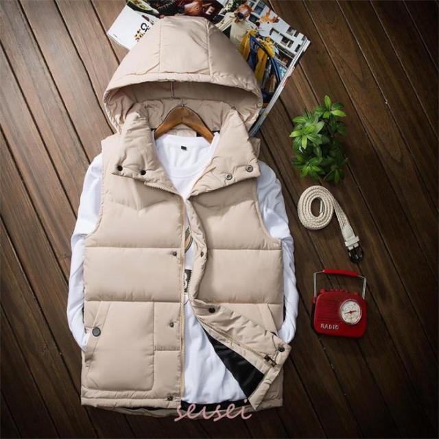 ベスト ダウンベスト メンズ フード付き トップス アウター ジャケット 無地 ポケット付き キルティング カジュアル 着痩せ 防寒 カーゴ 通勤通学 ダウンベスト メンズ 秋冬 男女兼用べスト フード付き キルティング