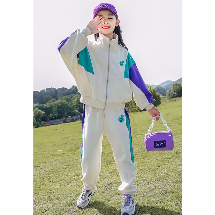 ジャージ キッズ 女の子 上下 長袖 春秋 子供服 セットアップ パーカー