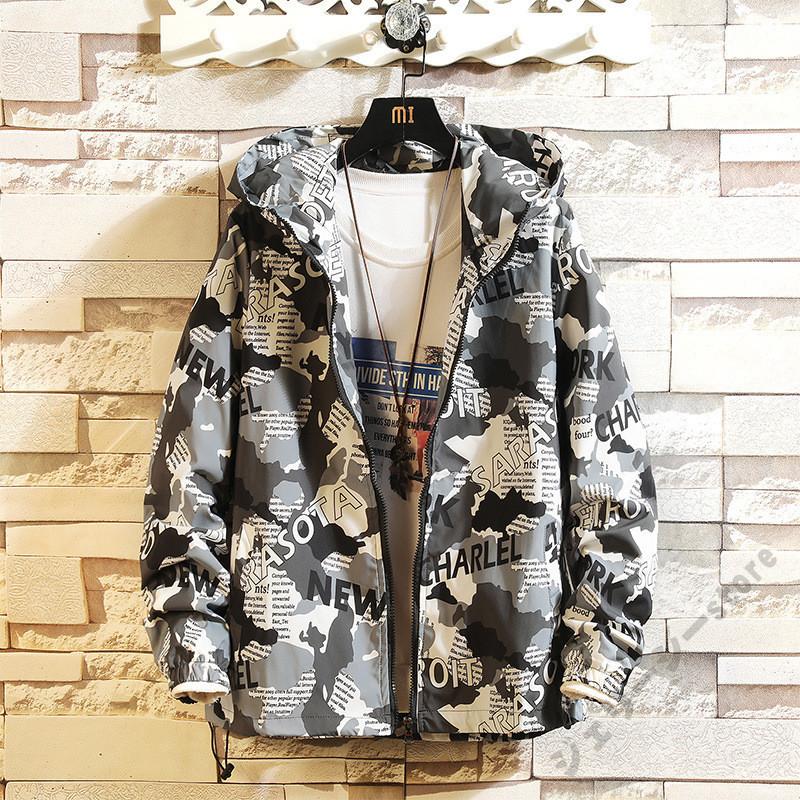 超お買い得 ジャケット メンズ アウター 長袖 春秋 迷彩柄 リバーシブル ジップアップ フード付き スプリングコート 薄手 防風 通勤 通学 アウトドア カジュアル Reseau Fbus Fr