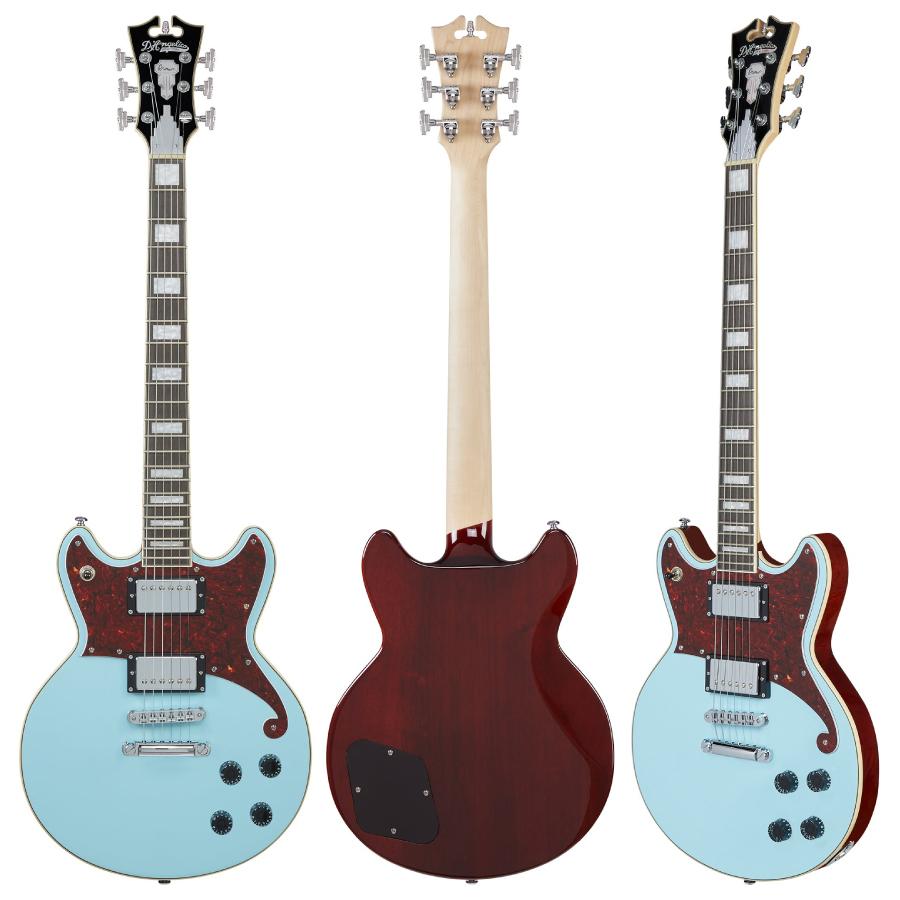 D'Angelico Premier Brighton -Sky Blue Top Natural Mahogany Back