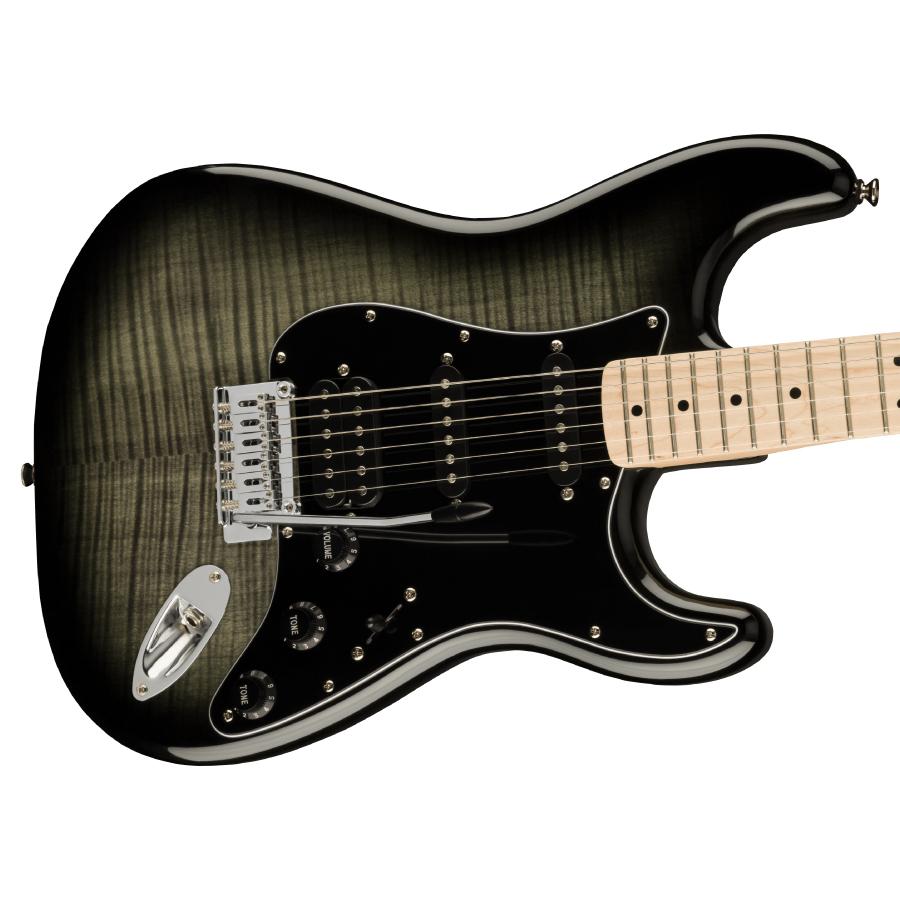 Guitare électrique Squier Affinity Stratocaster FMT HSS - Manche En érable, Finition Black Burst | Pour Débutants Et Guitaristes Confirmés