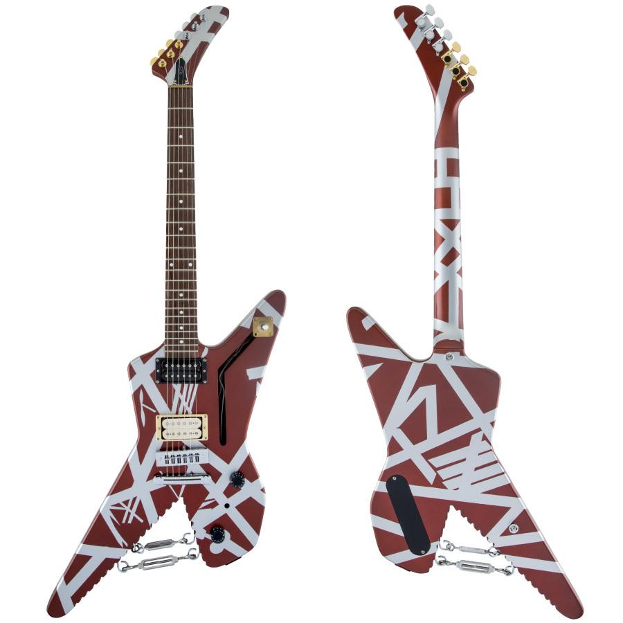 EVH Striped Series Shark -Burgundy with Silver Stripes / Pau Ferro