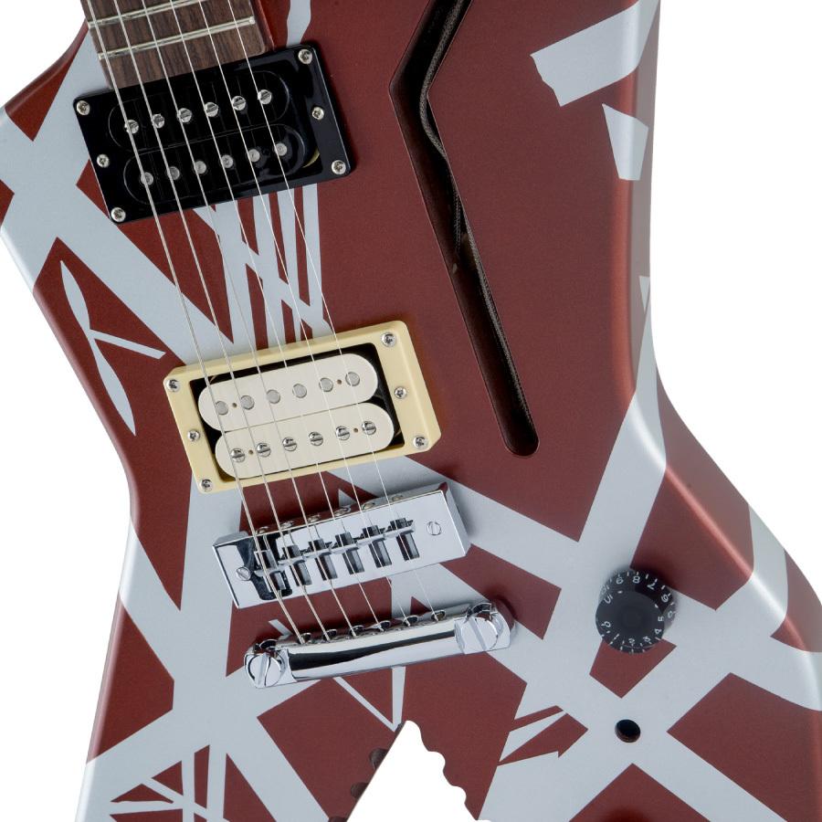 EVH Striped Series Shark -Burgundy with Silver Stripes / Pau Ferro