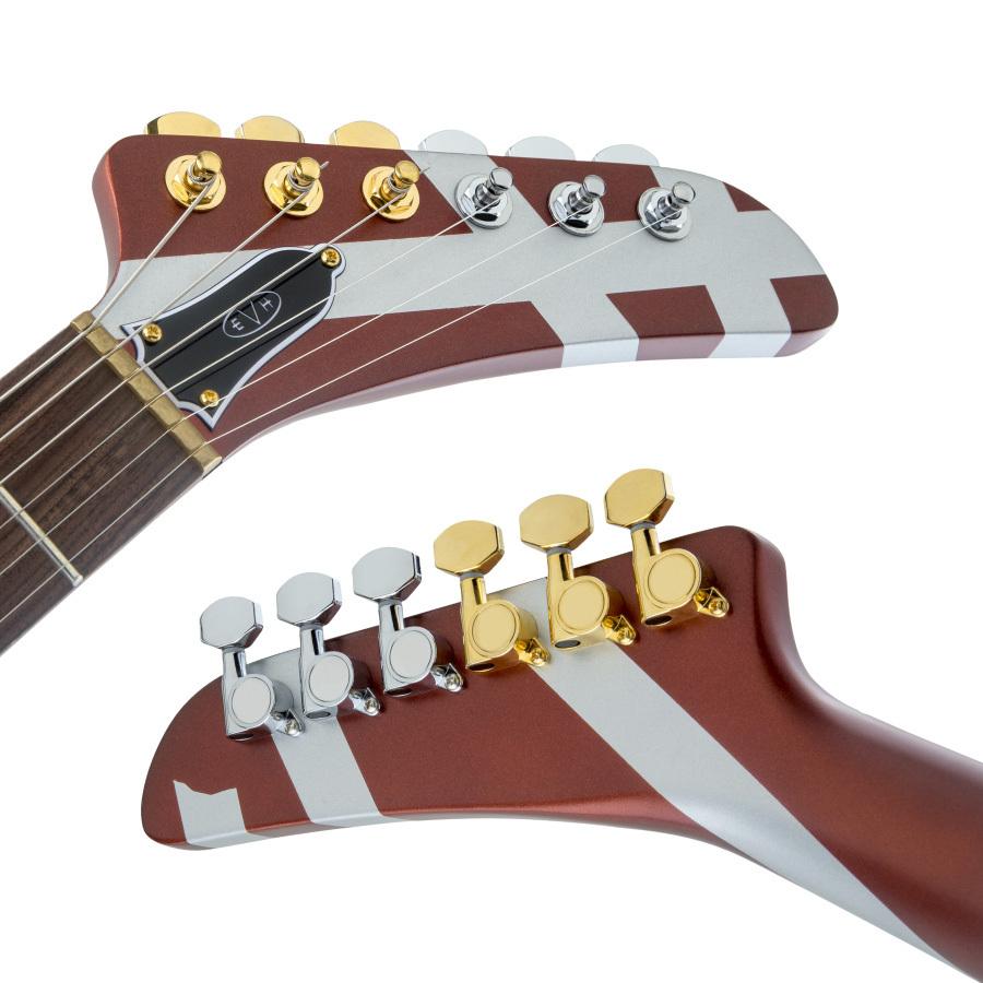 EVH Striped Series Shark -Burgundy with Silver Stripes / Pau Ferro