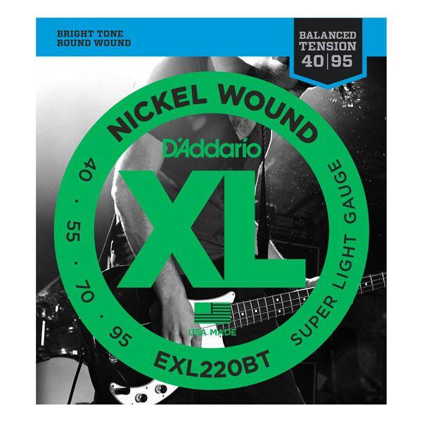 D'Addario 40-95 EXL220BT Nickel Wound Balanced Tension Super Light