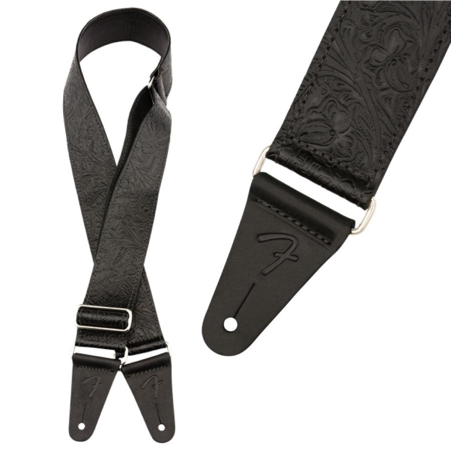 Fender（フェンダー） Fender Tooled Leather Guitar Strap -Black