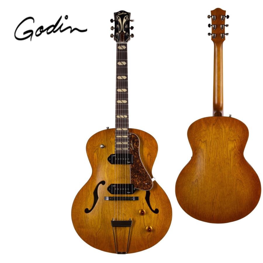 Godin / 5th Avenue Jumbo P90 Harvest Gold フルアコ《エレキギター
