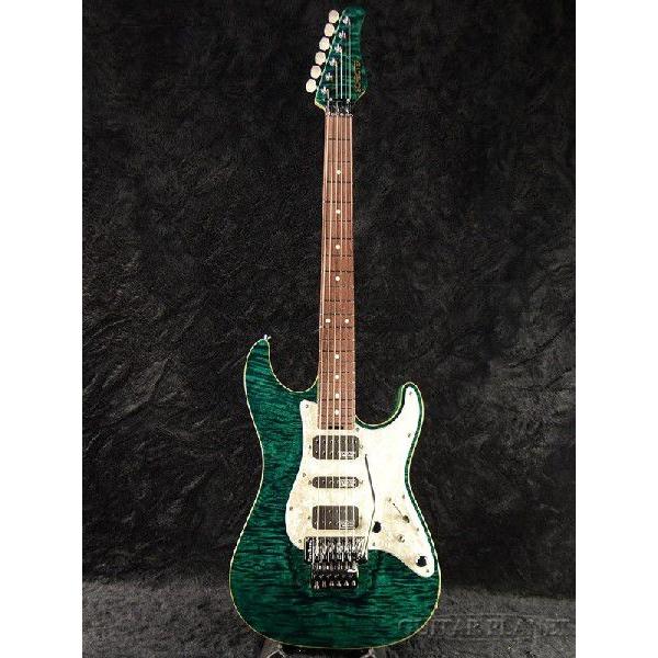 Schecter EX-V-22 CTM FRT 4A Grade -Black Turquoise-《エレキギター