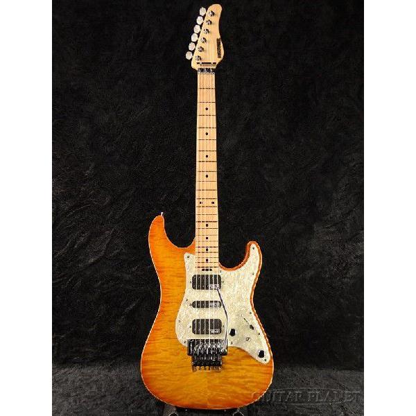 ギター SCHECTER EX-V-22 Schecter EX-V-22 CTM FRT 4A Grade -Lemon Drop Sunburst-《エレキ