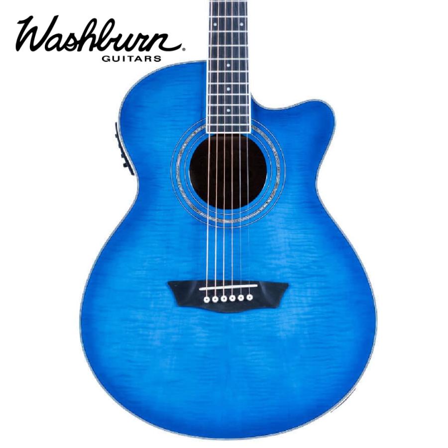 Washburn Washburn / EA15 FLAME TRANSPARENT BLUE 新品《エレアコ 