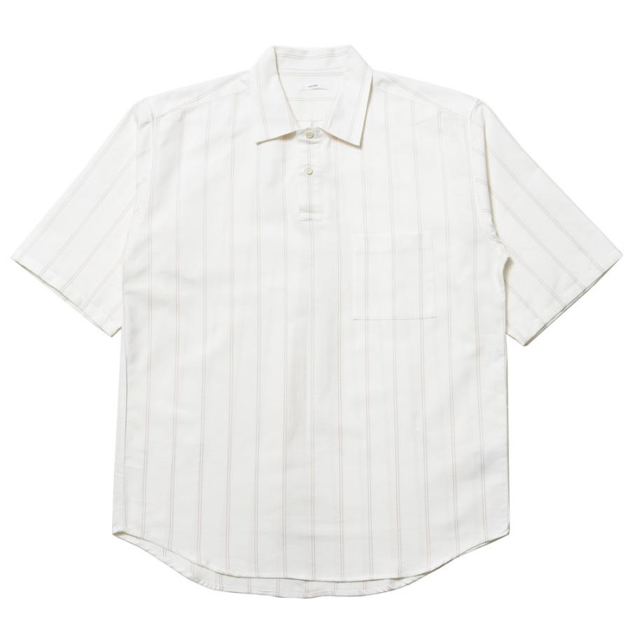 moncao（モンサオ）コットンシルクステッチストライププルオーバーS/S 