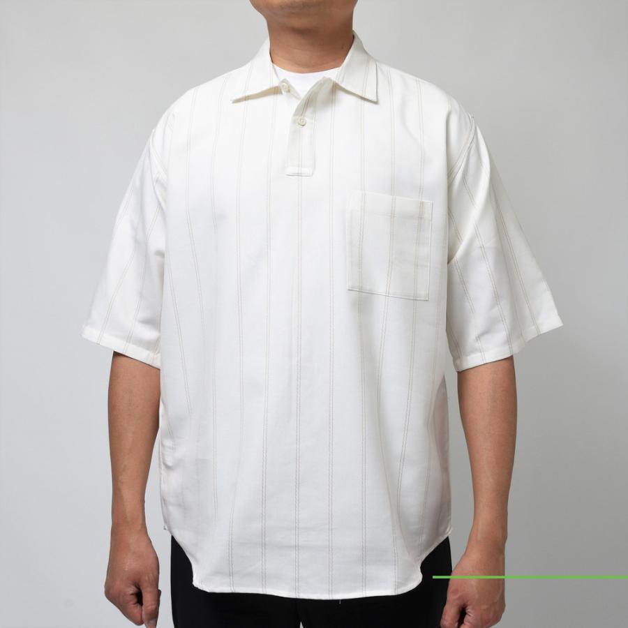 moncao（モンサオ）コットンシルクステッチストライププルオーバーS/S 