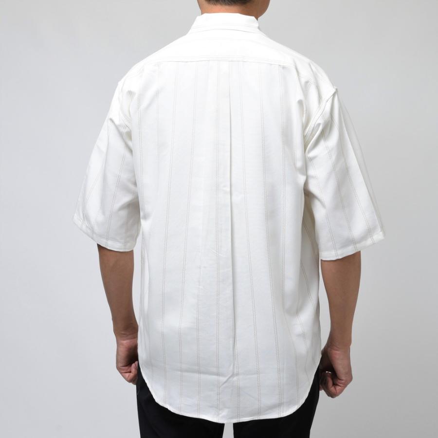 moncao（モンサオ）コットンシルクステッチストライププルオーバーS/S 