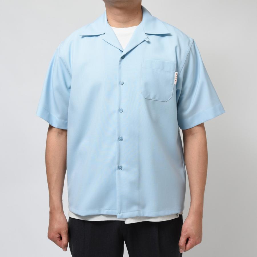 MARNI カジュアル シャツ｜マルニ オープンカラーシャツ イタリア製 MARNI（マルニ）ウールトロピカルオープンカラーS/Sシャツ CUMU0213A0