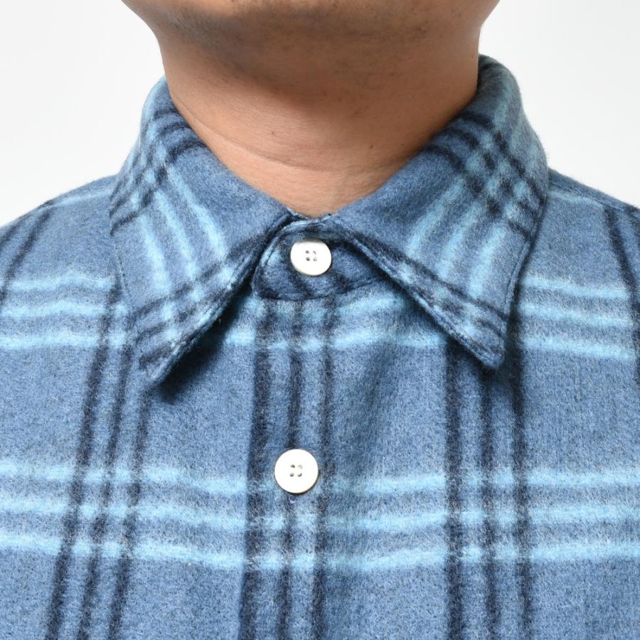 MARNI（マルニ）ポリエステルアクリルウールパイルチェックシャツ 