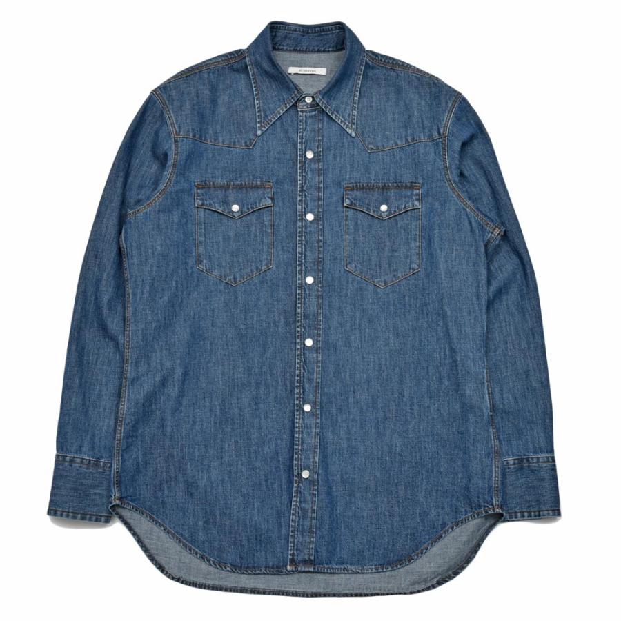 HUSBANDS（ハズバンズ）ウォッシュドウエスタンデニムシャツ CWWN COBL