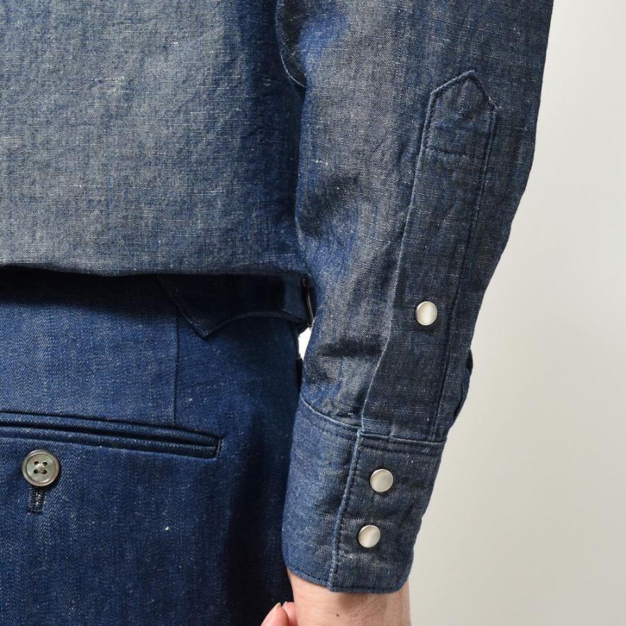 MILA SCHON MILANO（ミラ ショーン ミラノ）コットンリネンシャンブレ―ウエスタンシャツ 860741 11045001052 |  | 11