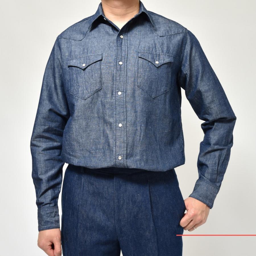 MILA SCHON MILANO（ミラ ショーン ミラノ）コットンリネンシャンブレ―ウエスタンシャツ 860741 11045001052 |  | 07